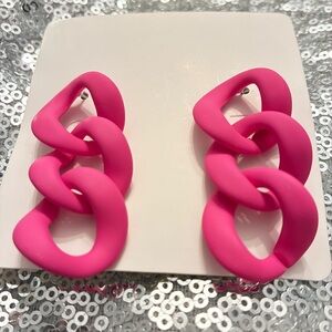 Bold Pink Chain Link Earrings